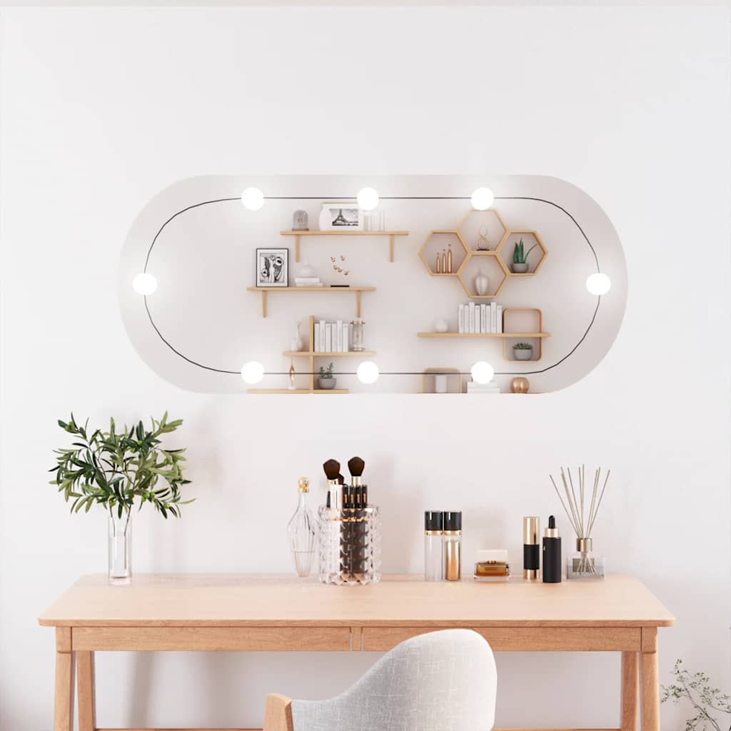 VidaXL Miroir mural avec LED ovale 40x90 cm verre