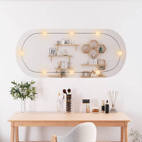 VidaXL Miroir mural avec LED ovale 45x100 cm verre