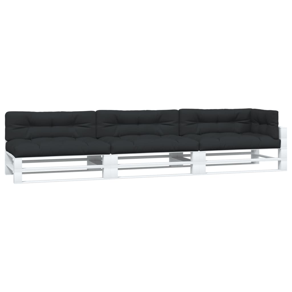 VidaXL Coussins de palette 7 pcs tissu noir