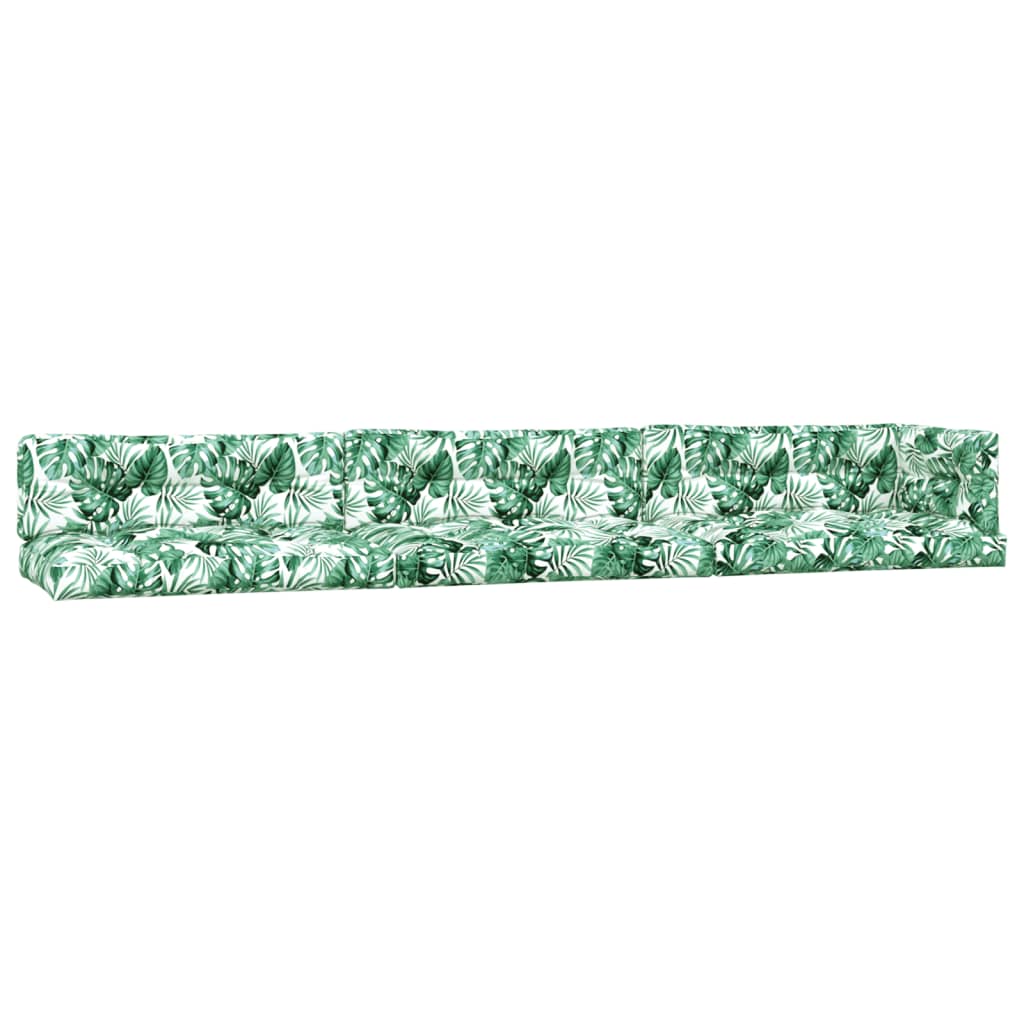 VidaXL Coussins de palette 7 pcs tissu à motif de feuilles