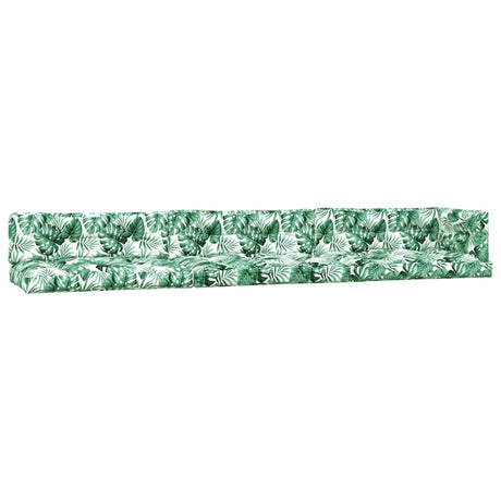 VidaXL Coussins de palette 7 pcs tissu à motif de feuilles