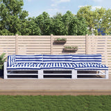 VidaXL Coussins de palette 7 pcs tissu rayé blanc et bleu