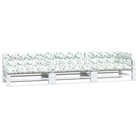 VidaXL Coussins de palette 7 pcs tissu à motif de feuilles