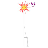 VidaXL lumières de Noël avec piquet de terre et LED 3 pcs 57 cm rouge