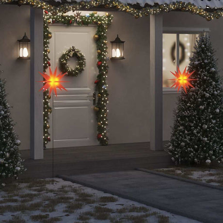 VidaXL lumières de Noël avec piquet de terre et LED 3 pcs 57 cm rouge