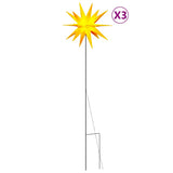 VidaXL lumières de Noël avec piquet de terre et LED 3 pcs 57 cm jaune