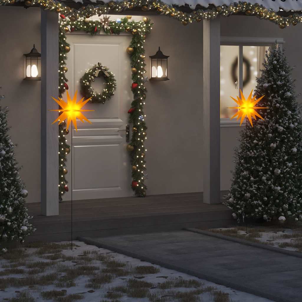 VidaXL lumières de Noël avec piquet de terre et LED 3 pcs 57 cm jaune