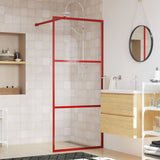 Vidaxx cabine de douche à l'italienne transparent 80x195 cm verre ESG rouge