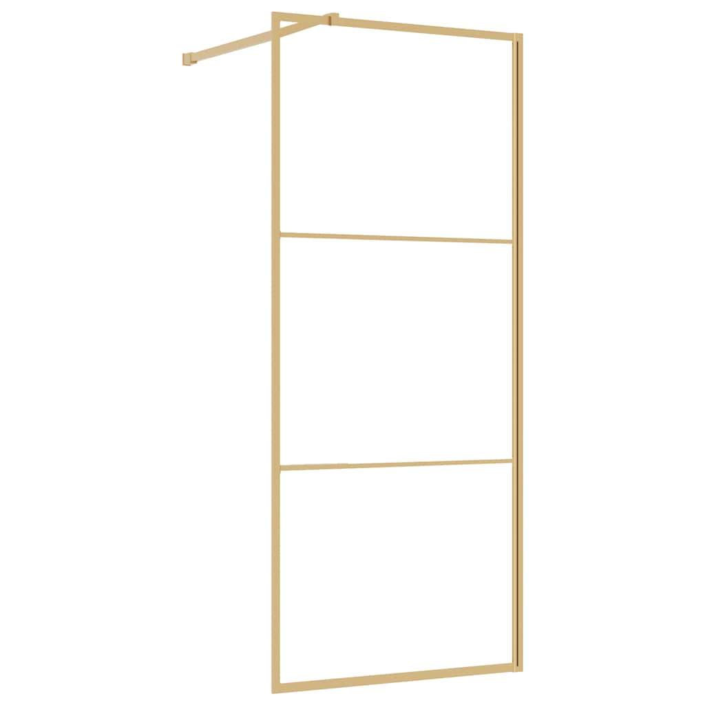 Vidaxx paroi de douche à l'italienne transparent 80x195 cm verre ESG doré