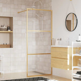 Vidaxx paroi de douche à l'italienne transparent 80x195 cm verre ESG doré
