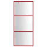 Vidaxl inloopdouchewand transparant 90x195 cm esg-glas rood