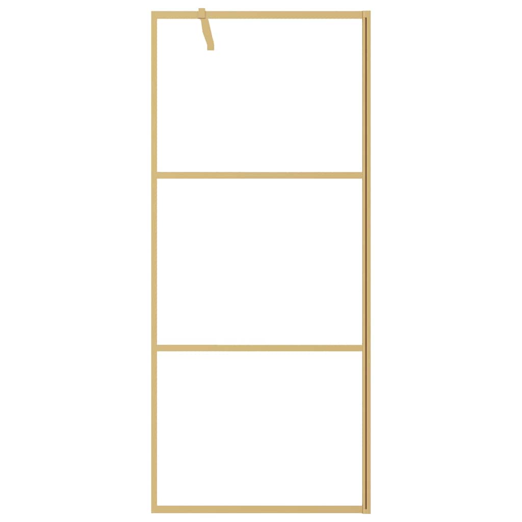 Vidaxx paroi de douche à l'italienne transparent 90x195 cm verre ESG doré