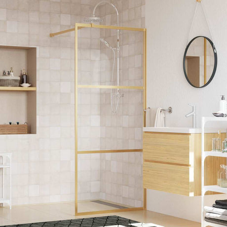 Vidaxx paroi de douche à l'italienne transparent 90x195 cm verre ESG doré