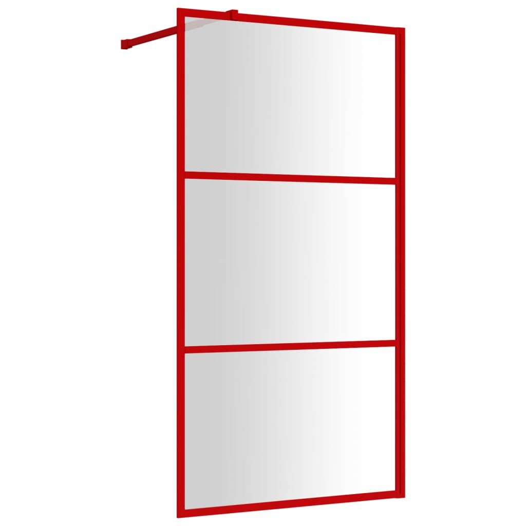 Vidaxx cabine de douche à l'italienne transparent 100x195 cm verre ESG rouge