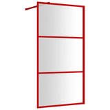 Vidaxl walk-in brusevæg gennemsigtig 100x195 cm esg glas rød