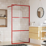 Vidaxx cabine de douche à l'italienne transparent 100x195 cm verre ESG rouge
