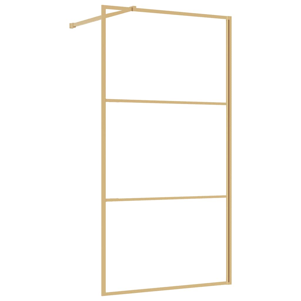Vidaxx paroi de douche à l'italienne transparent 100x195 cm verre ESG doré