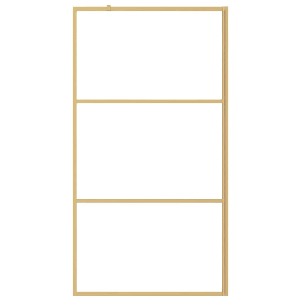 Vidaxx paroi de douche à l'italienne transparent 100x195 cm verre ESG doré