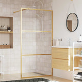 Vidaxx paroi de douche à l'italienne transparent 100x195 cm verre ESG doré