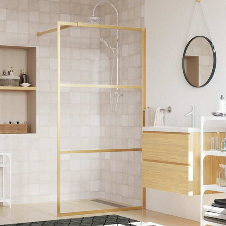 Vidaxx paroi de douche à l'italienne transparent 100x195 cm verre ESG doré