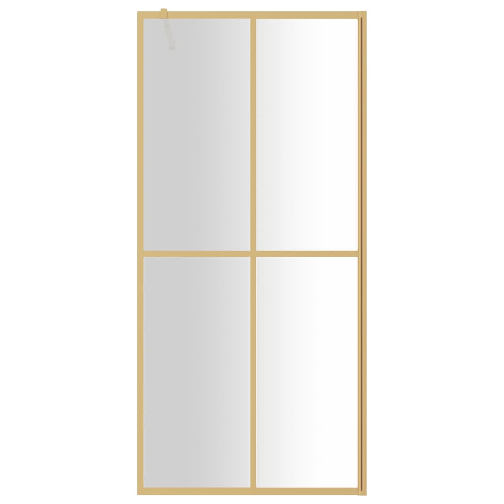 Vidaxl walk-in brusevæg gennemsigtig 80x195 cm esg-glas guldfarvet