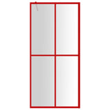 Vidaxl walk-in walk-in muro trasparente 90x195 cm di vetro ESG rosso