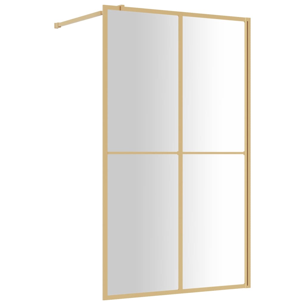 Vidaxl walk-in brusevæg gennemsigtig 118x195 cm esg-glas guldfarvet