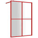 Vidaxl walk-in brusevæg gennemsigtig 140x195 cm esg glas rød