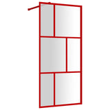 Vidaxl Walk-In duschvägg Transparent 80x195 cm ESG Glass Red