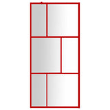 Vidaxx cabine de douche à l'italienne transparent 80x195 cm verre ESG rouge