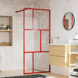 Vidaxl Walk-In duschvägg Transparent 80x195 cm ESG Glass Red