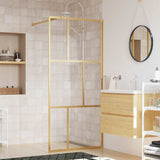 Vidaxx paroi de douche à l'italienne transparent 80x195 cm verre ESG doré