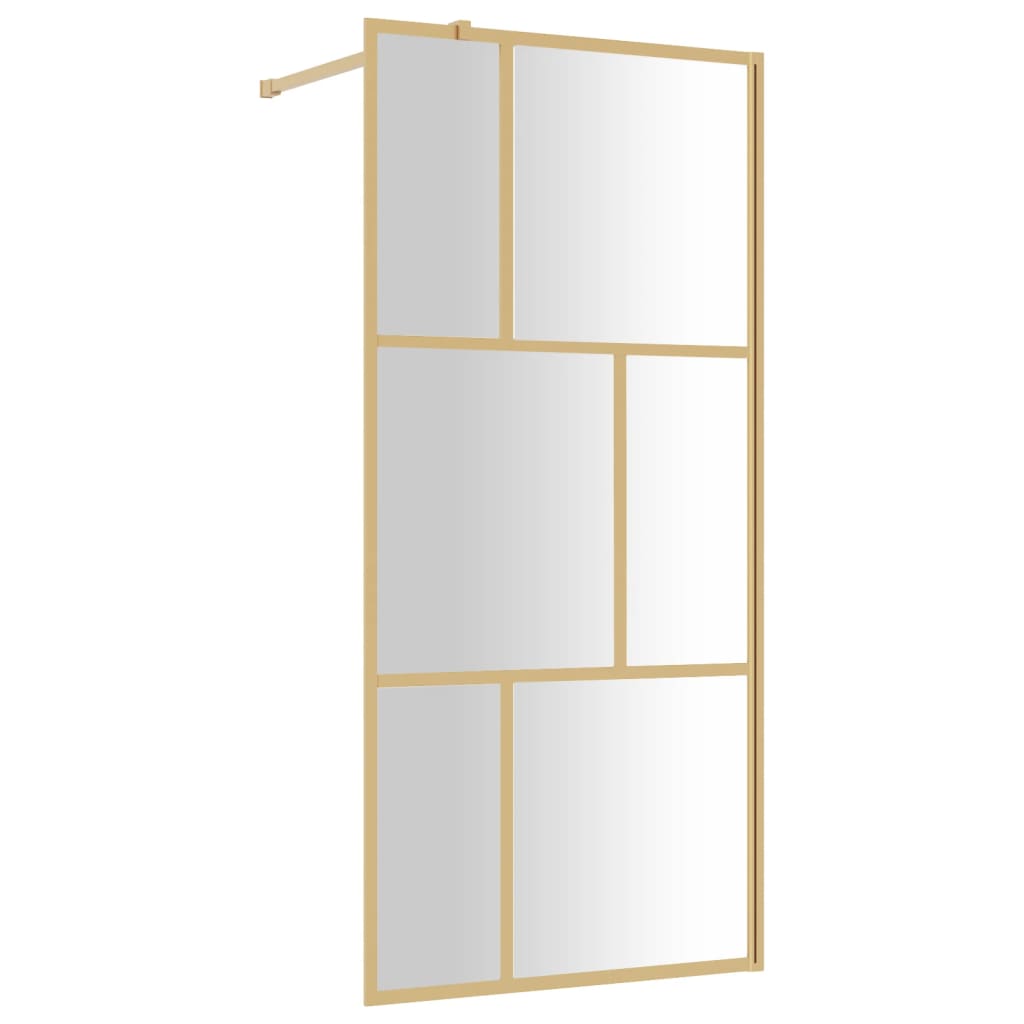 Vidaxx paroi de douche à l'italienne transparent 90x195 cm verre ESG doré