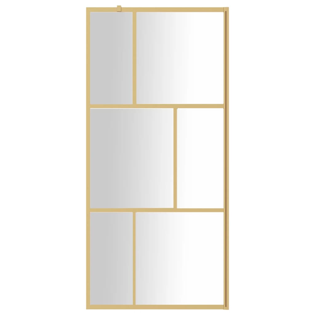 Vidaxx paroi de douche à l'italienne transparent 90x195 cm verre ESG doré