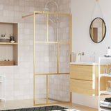 Vidaxx paroi de douche à l'italienne transparent 90x195 cm verre ESG doré