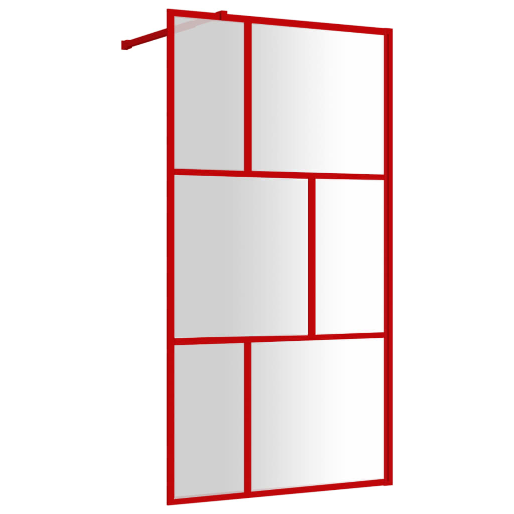 Vidaxx cabine de douche à l'italienne transparent 100x195 cm verre ESG rouge