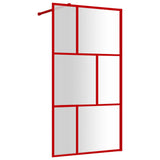 Vidaxl walk-in brusevæg gennemsigtig 100x195 cm esg glas rød