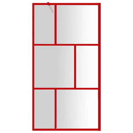 Vidaxx cabine de douche à l'italienne transparent 100x195 cm verre ESG rouge