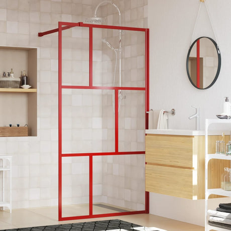 Vidaxx cabine de douche à l'italienne transparent 100x195 cm verre ESG rouge