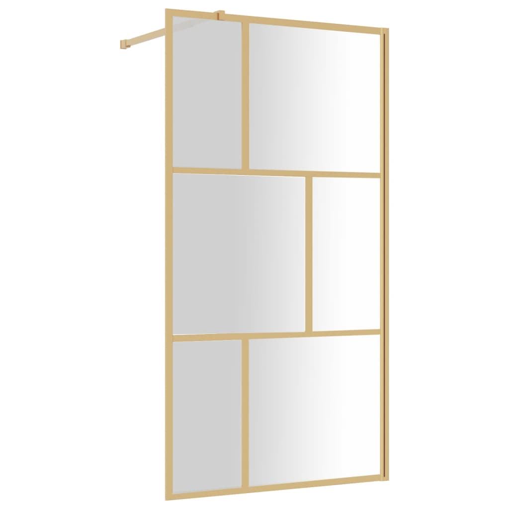Vidaxx paroi de douche à l'italienne transparent 100x195 cm verre ESG doré