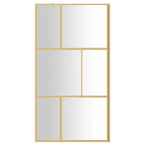 Vidaxx paroi de douche à l'italienne transparent 100x195 cm verre ESG doré