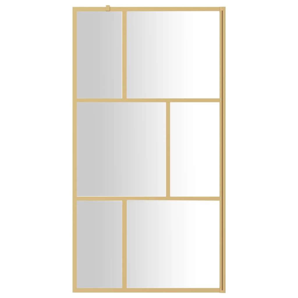 Vidaxl walk-in brusevæg gennemsigtig 115x195 cm esg glas guld farvet