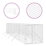 Vidaxl Chienne Kennel pour l'extérieur 2x10x2 m Galvanisé en acier argent