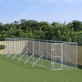 Vidaxl Chienne Kennel pour l'extérieur de 2x14x2 m Galvanisé en acier argent