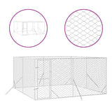 VidaXL dog kennel for outside 4x4x2 m galvanized steel silver