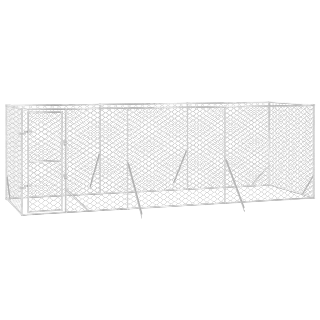 Perrera de perros de Vidaxl para fuera de 6x2x2 M Galvanized Steel Silver