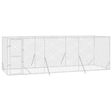 Perrera de perros de Vidaxl para fuera de 6x2x2 M Galvanized Steel Silver