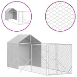 Vidaxl hundkennel med tak 2x6x2,5 m galvaniserad stål silverfärg