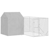 VidaXL Hondenkennel met dak 4x4x2,5 m gegalvaniseerd staal zilver