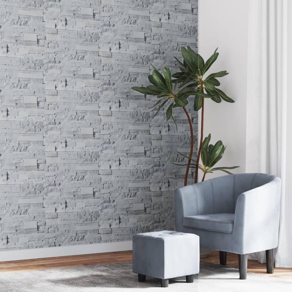 VidaXL papier peint intissé 3D aspect pierre 10x0,53 m gris clair